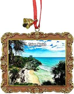 Mayan Beach Tulum Mexico Travel Souvenir Xmas Tree Ornament Hanging Pendant Home Christmas Party Decoration