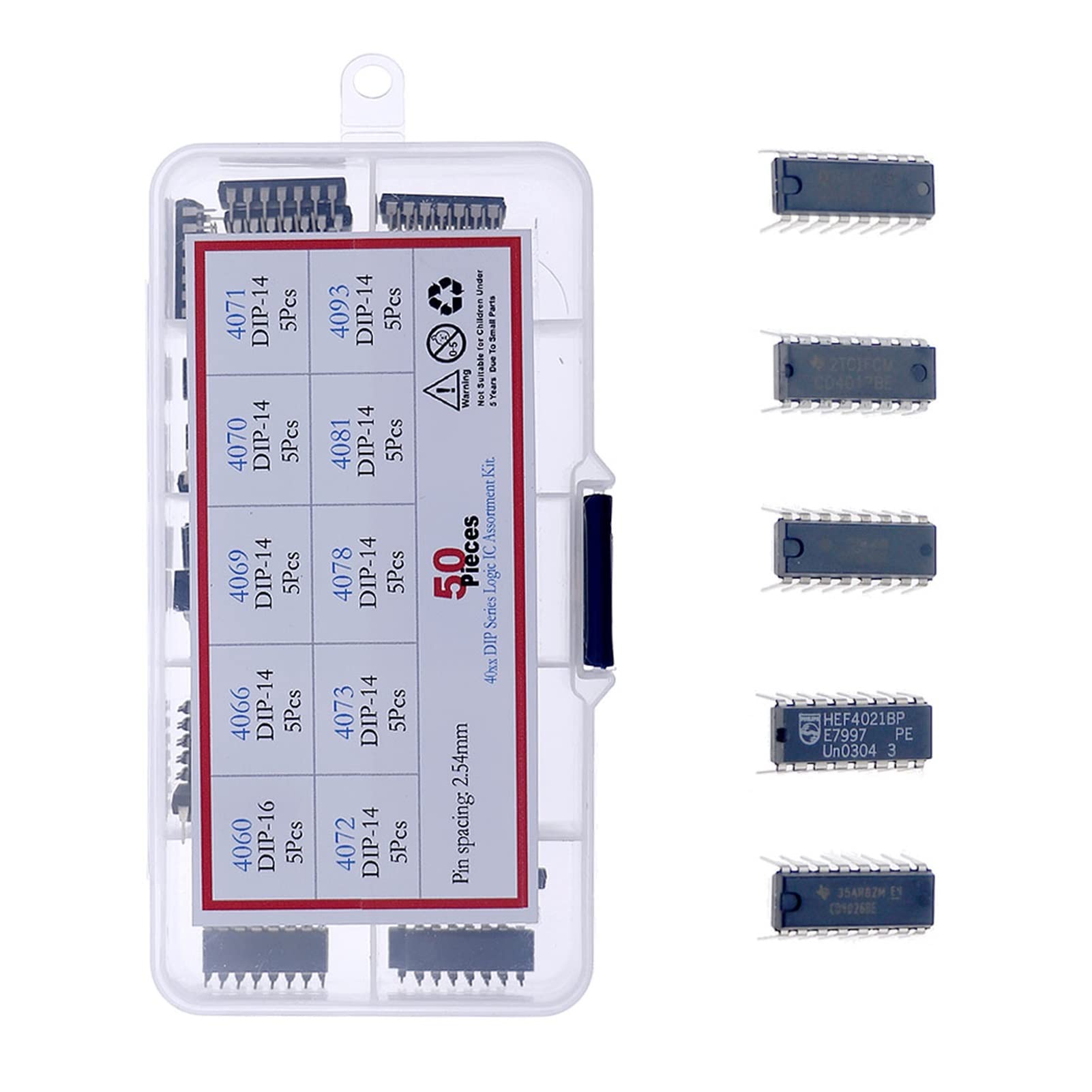 gande Kit IC HEF/HCF/CD40XX Dip Serie 4000 CMO Kit di assortimento di circuiti integrati logici 4001 4011 4013 4028 4040 4060 4066 4071 4081 4511 4521 4541 40106 (Color : 4060 To 4093)