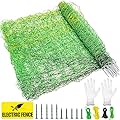 LMRSTOO Electric Fence Netting, 49.6" x 164' Portable Electric Net Fence for Goats, Sheep, Lambs, Hogs in Backyards, Farms, Ranches, Homesteads and Gardens,(14 Posts, 2 Spikes,Green)
