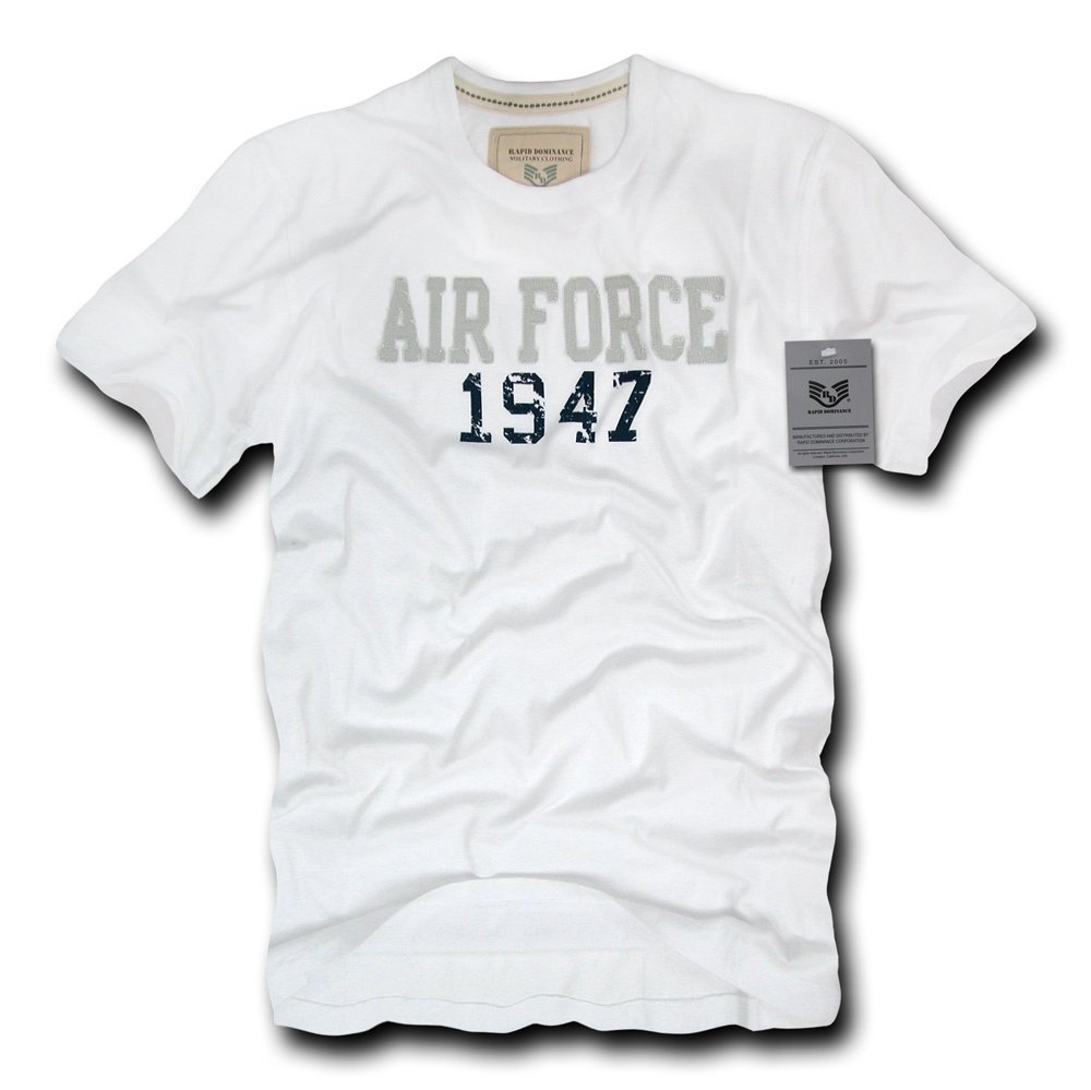 Rapiddominance Air Force Seal Beach Applique Tee, White, Large