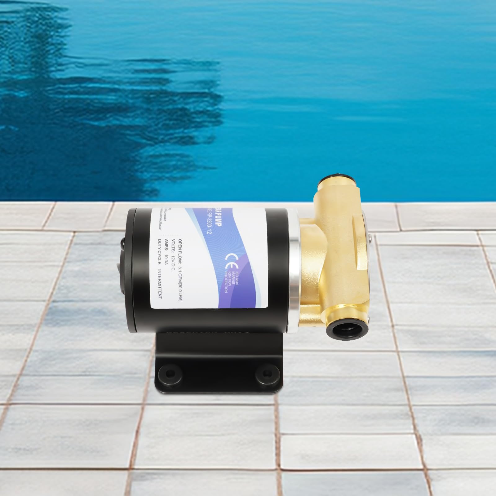 Bomba de agua de 120 W CC, 2850 rpm, silenciosa autocebante, 30/23 l/min, bomba sumergible para agricultura, jardín, estanque y drenaje de barcos (30 litros por minuto)
