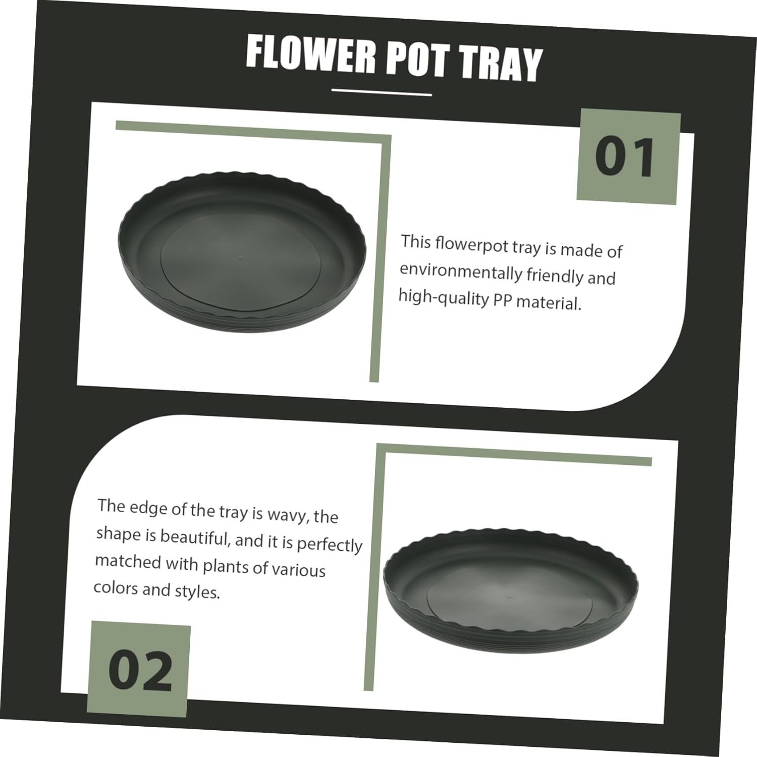 6pcs Water Storage Flower Pot Tray Drain Trays for Plants Home Flowerpot Plate