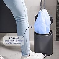 Vista 2 de Plasticplace Bolsas de basura de ajuste personalizado, compatibles con simplehuman Code V (200 unidades) con cordón azul tintado 4.2-4.8 galones