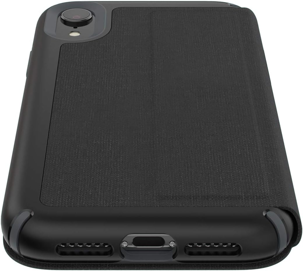 Flash Deals - 50% OFF Speck Products Presidio Folio iPhone XR Case, Heathered Black/Black/Slate Grey