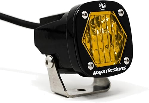 Baja Designs S1 - Cápsula de luz LED negra para Jeeps, todoterreno 4x4, camión, UTV, ATV (lente de esquina ancha; ámbar)