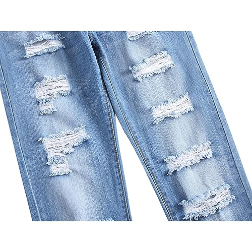 JEsilunmaMY Distressed Ripped Skinny Jeans for Men Slim Fit Stretch Straight Leg Jeans Fashion Comfort Destroyed Denim Pants4