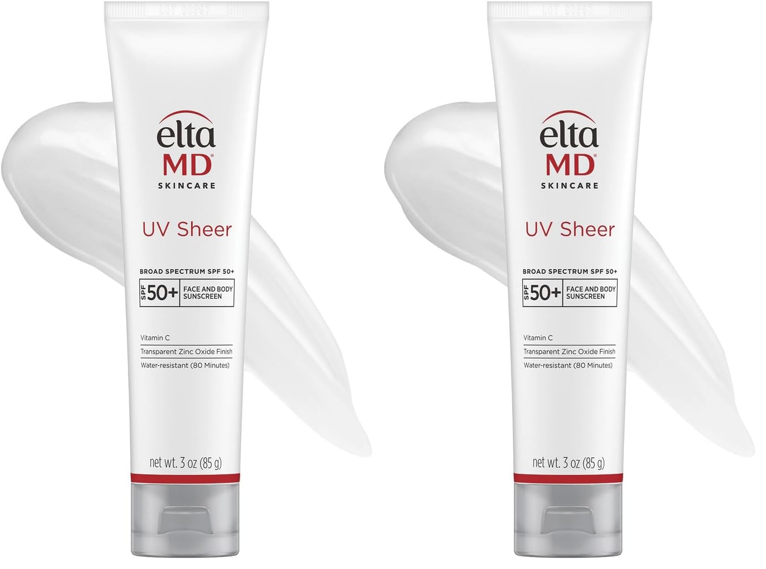 EltaMD UV Sheer SPF 50+ Sunscreen 2x3oz Tube | Oil-Free Face & Body Protection - main product image