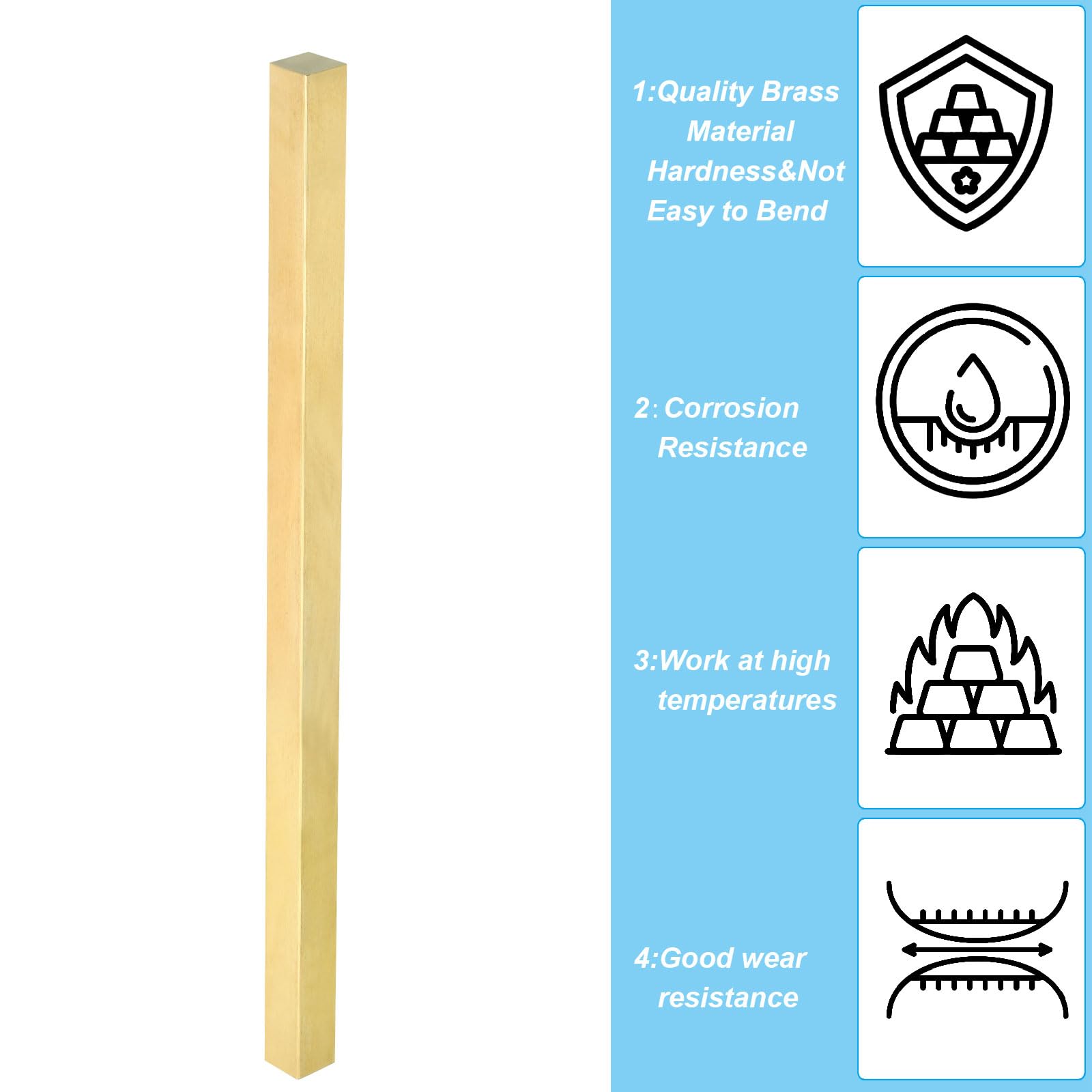 Barres Laiton Rond 2mm X 250mm - Lot De 4 Pièces - Pour Modélisme, Bricolage & DIY