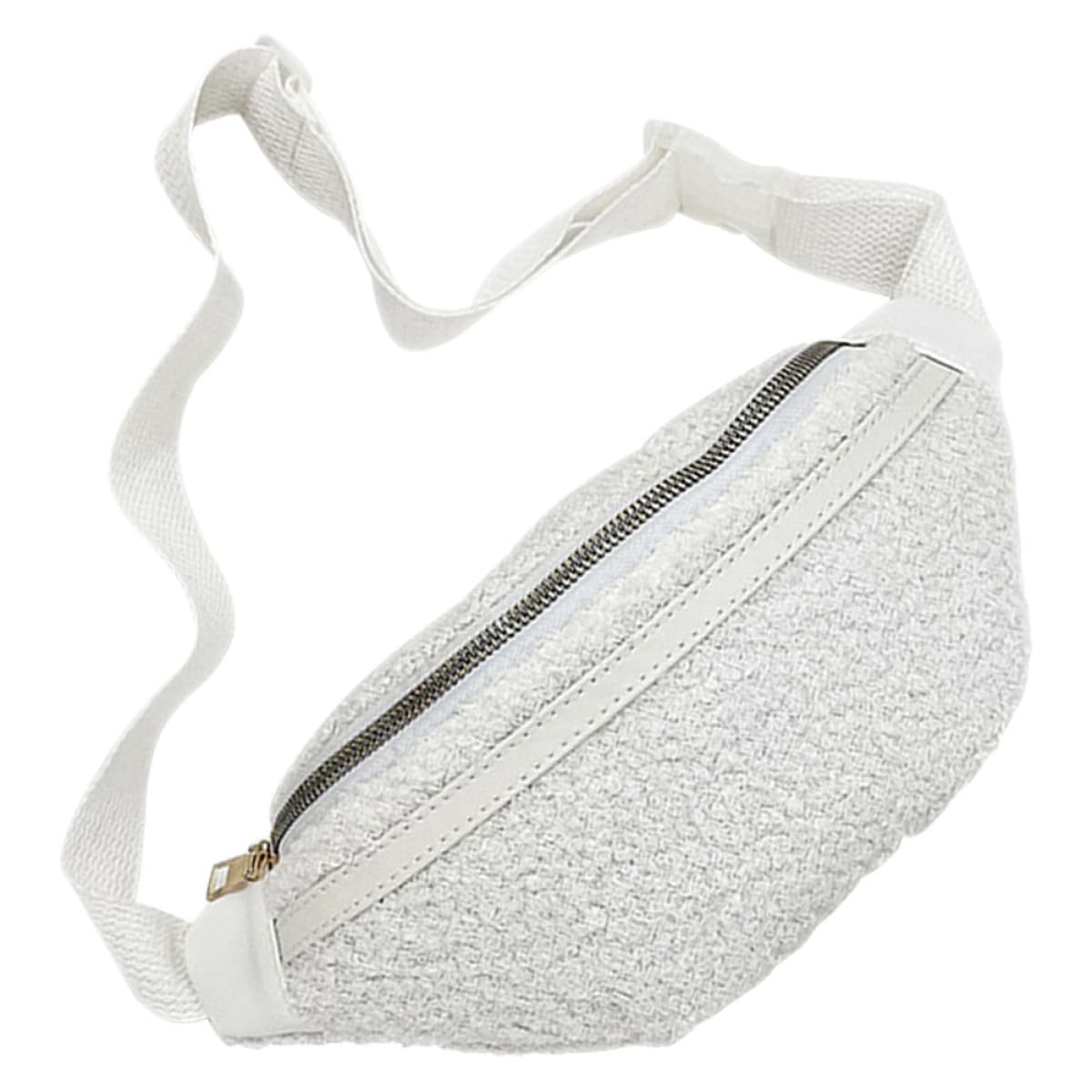 Riñonera de felpa para mujer bolso de cintura casual de diseño japonés con correa ajustable 8