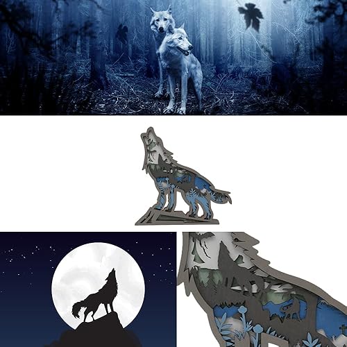 Miniatura 6 de Luz nocturna LED de madera 3D tallada en animales, lámpara tallada en madera, decoración del hogar, decoración de escritorio, mesa de escritorio,