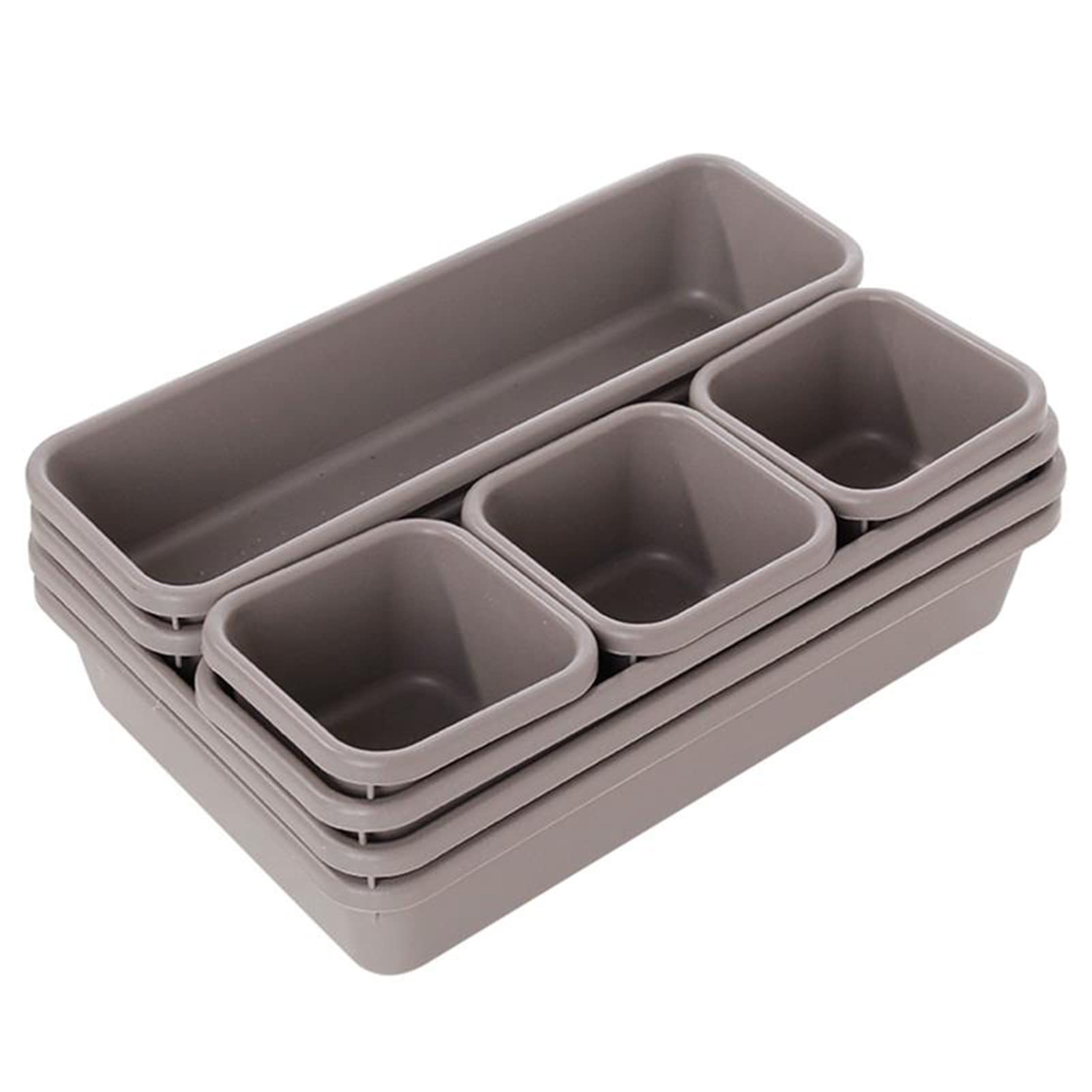 Organizzatore per cassetti Separatore di plastica Scatole per organizzare Scatola di immagazzinaggio multifunzionale Contenitore durevole Organizzatore di posate Cucina Camera da letto Bagno Scrivania