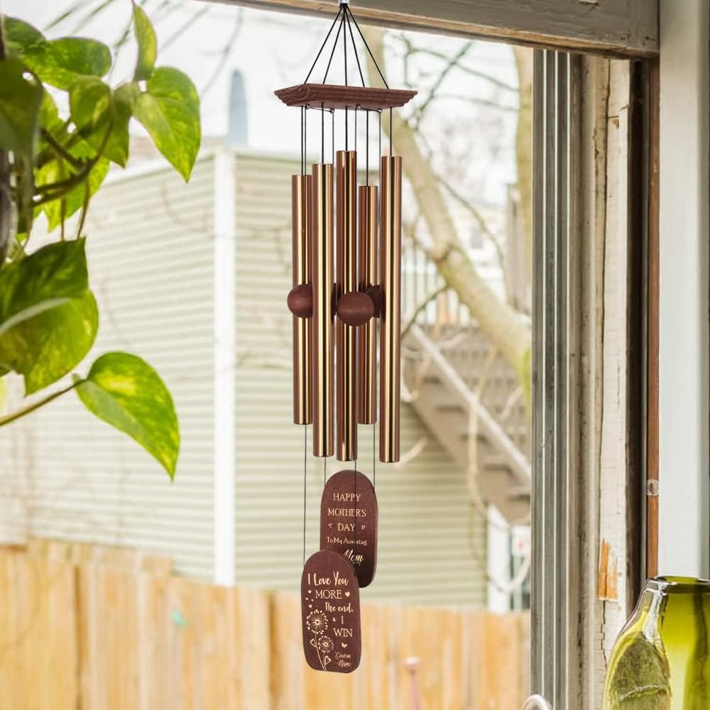 ASTARIN Personalized Gifts for Mom, Custom Wind Chimes Mothers Day Birthday Gifts from Daughter, Home Decoration Windchime Gift for New Mom, Thank You Gift for Mother Wife Grandma