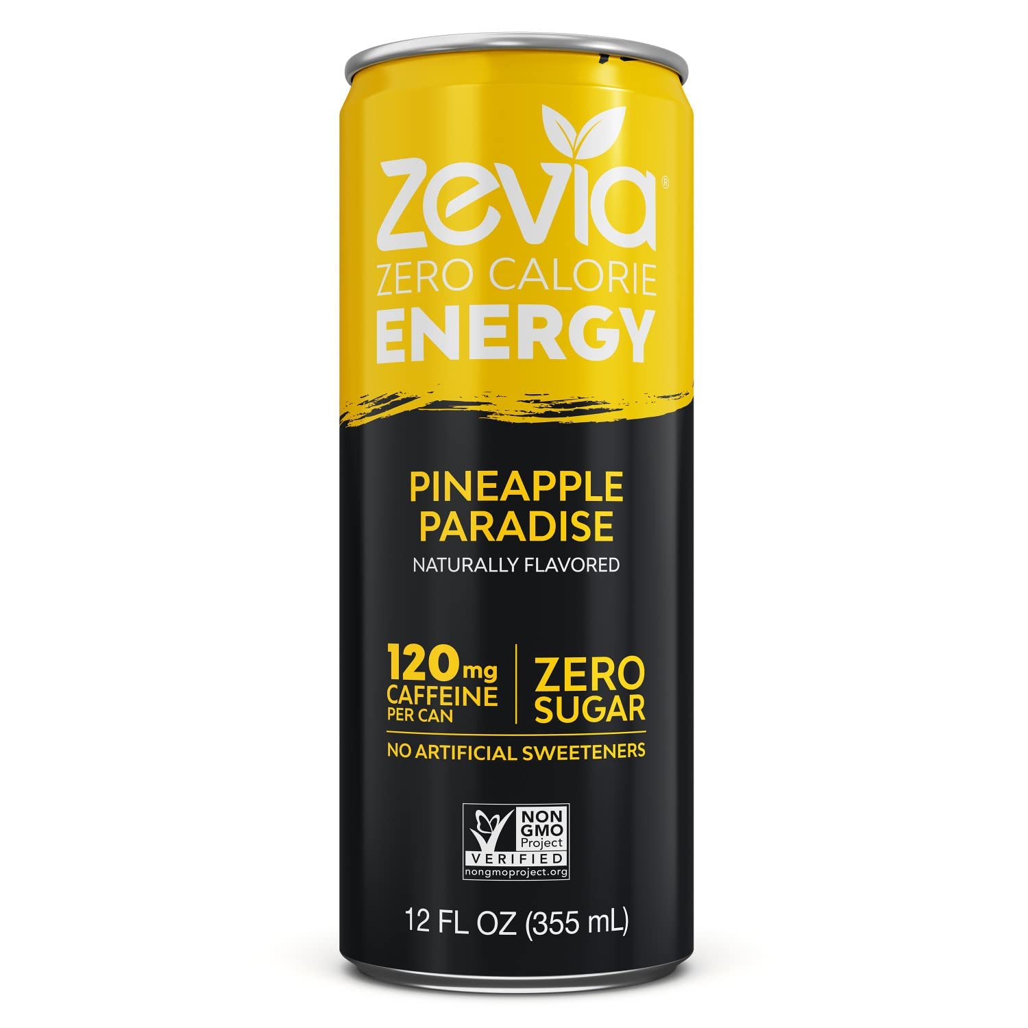 Zevia Zero Calorie Energy Drink, Pineapple Paradise, 12 Fl Oz (Pack of 12)