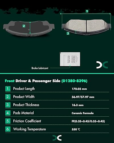 Miniatura 1236 de Kits de frenos y rotores, rotores de freno SCITOO y 8 pastillas de cerámica para 08-12 para Chrysler Town & Country, 08-12 para Dodge Grand Caravan