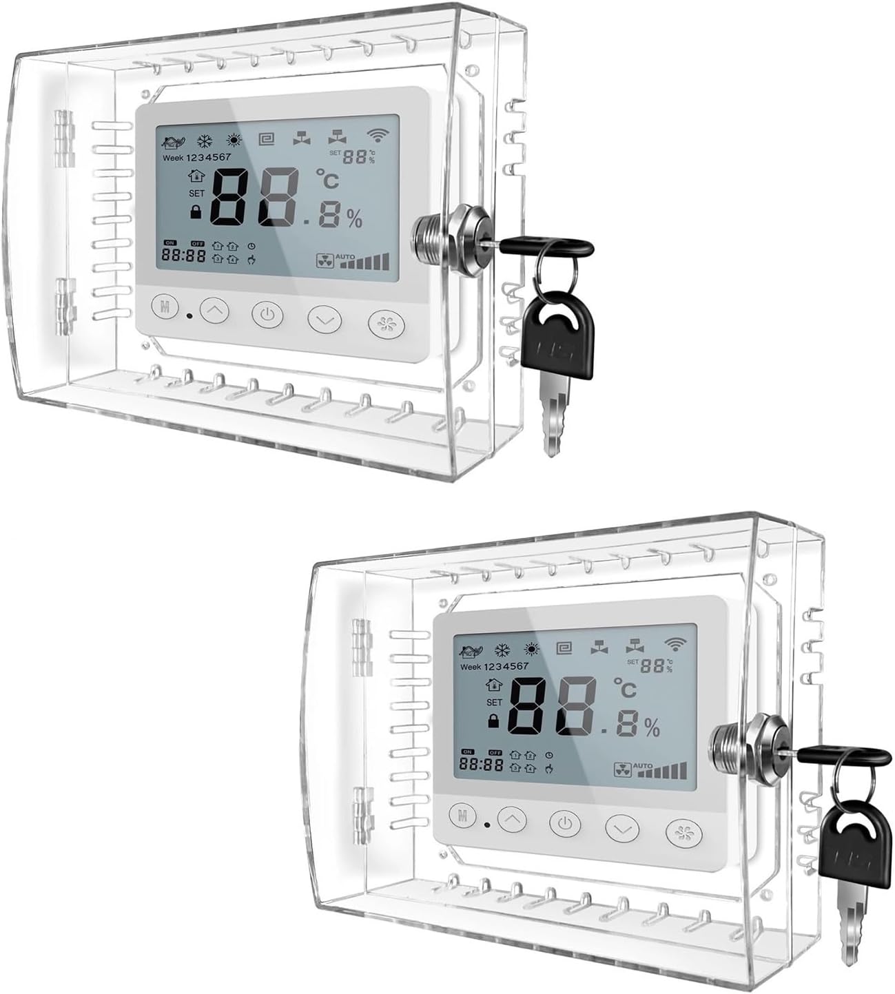 Clear for Thermostat Lockable Box Wall Mount Intelligent Box Protector Guard Home Office Equipment