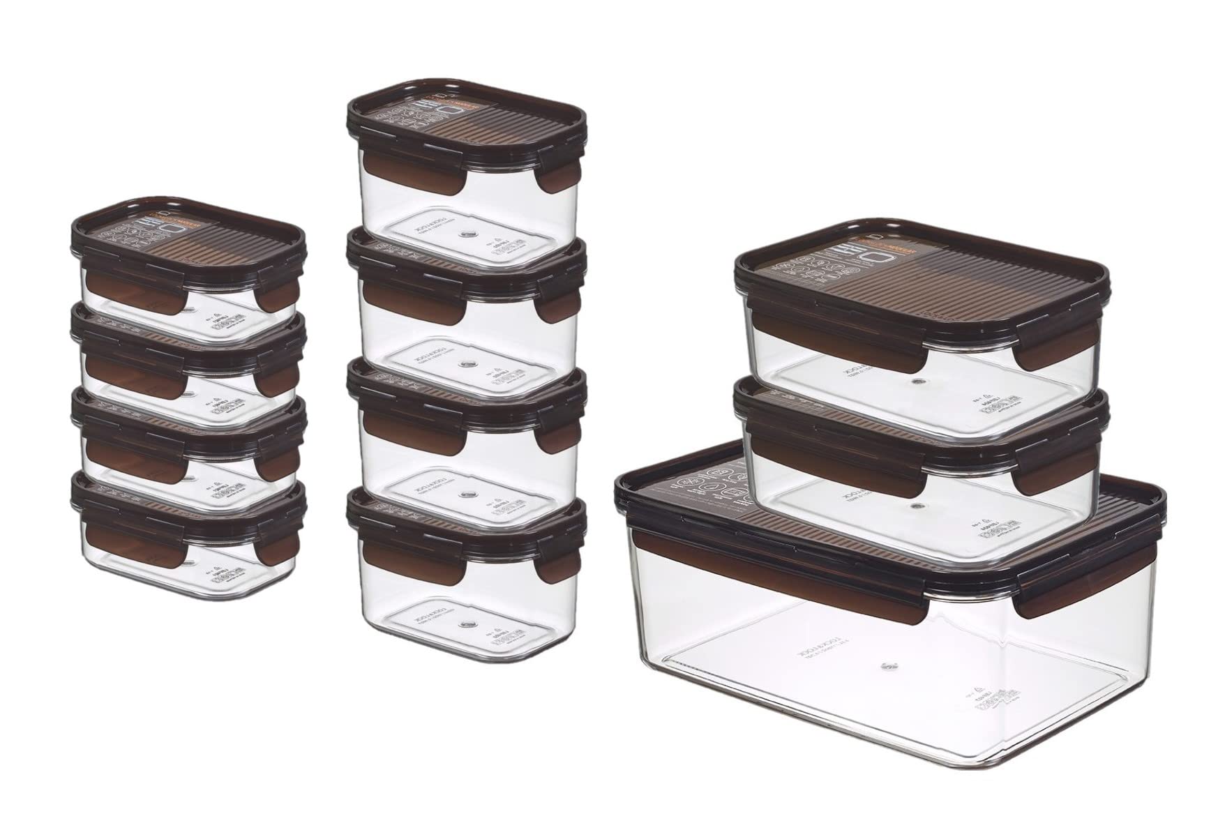 Locknlock Black Lock & Lock Stackable Storage Containers 11Pc Set Bisfree, Tritan Bpa Free Plastic & Airtight Snap Lock System - Fresh Food Storage With Lid For Refrigerator, Freezer & Microwave