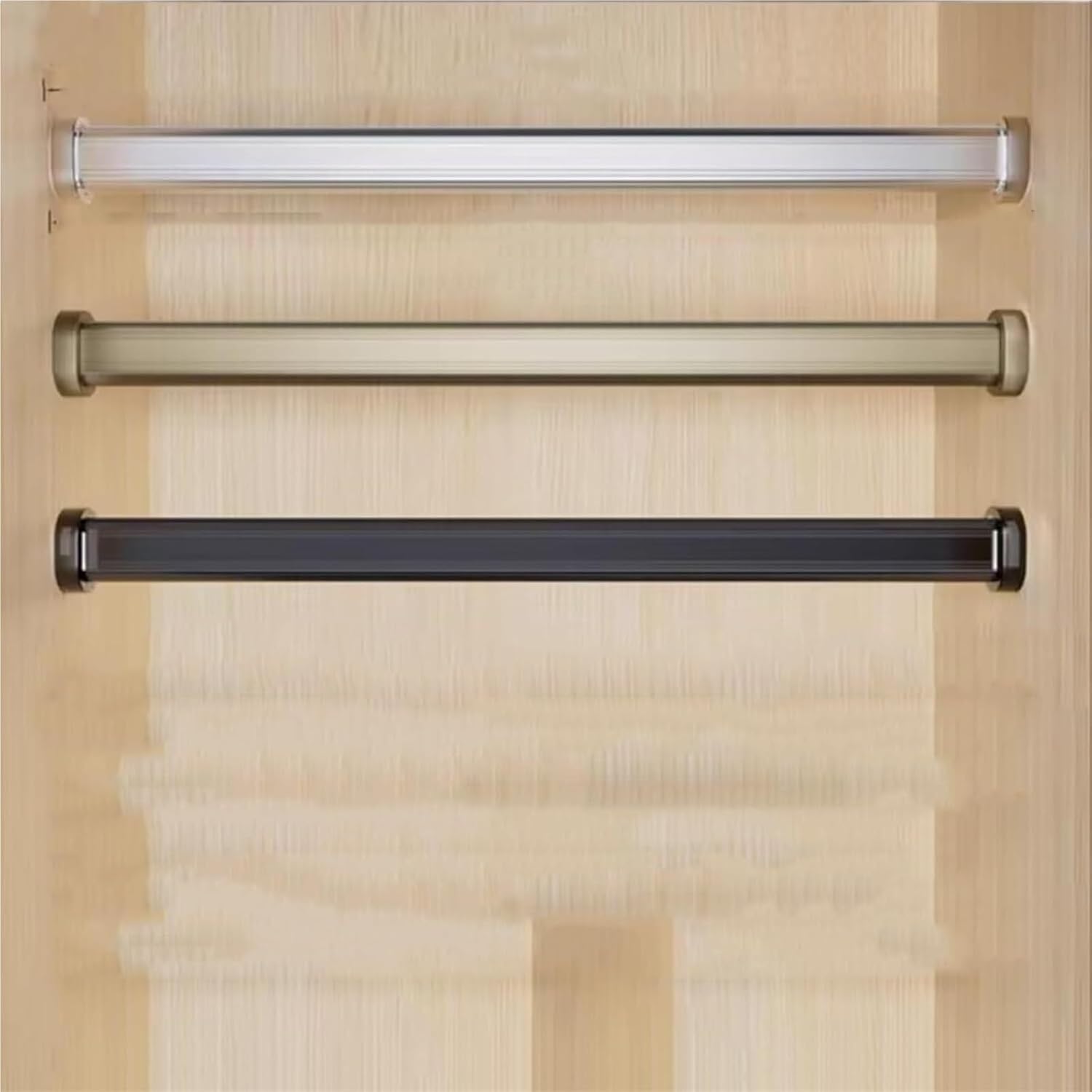 Closet Rod, Wall Mounted Hanging Rod for Closet, Aluminum Alloy Closet Pole Closet Bar