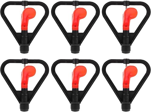 VILLFUL 6 piezas de aspersor de riego para patio jardín negro césped industrial cabezas de plástico automáticas rociadores de césped pulverizador