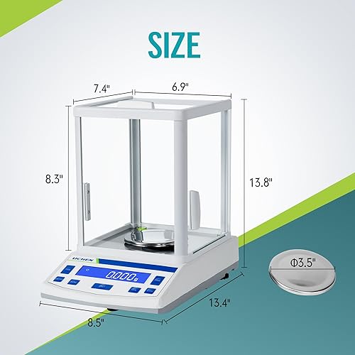 Miniatura 6 de LICHEN Báscula de laboratorio Escala de alta precisión Laboratorio 0.001gx500g Precisión Laboratorio Balanza analítica digital Pesaje (17.64 oz, 1
