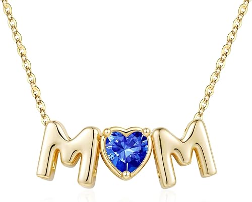 M MOOHAM Gifts for Women Best Friend Sister - Two Initial Necklace for Women Blu