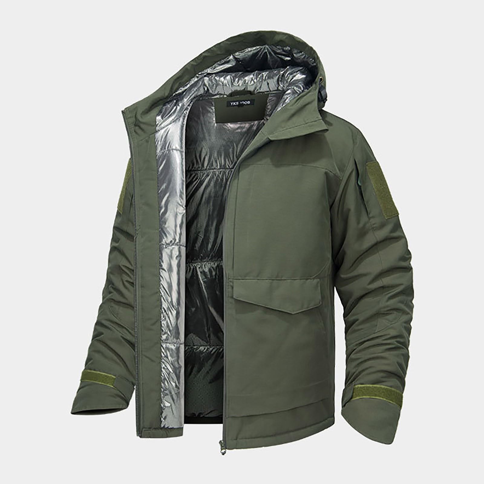 Giacca tattica riflettente da uomo, giacca militare isolante e antivento, stile militare, per l'inverno e le attività all'aria aperta, mimetica