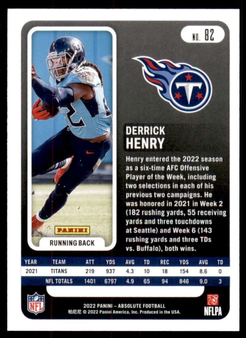 Amazon.com: 2022 Panini Absolute Football #82 Derrick Henry