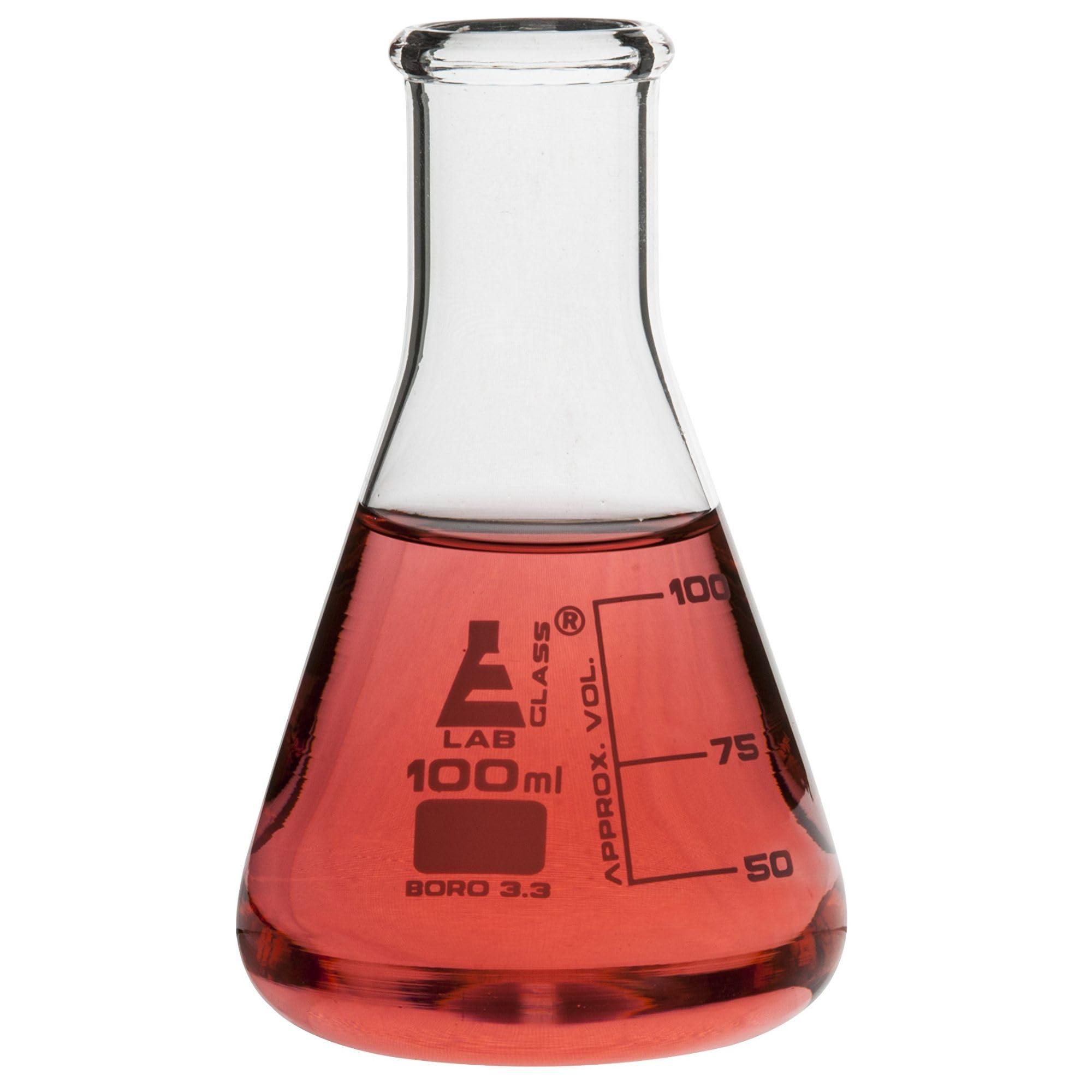 Eisco Labs Erlenmeyer (conico) fiaschetta, borosilicato, 100 ml, confezione da 12