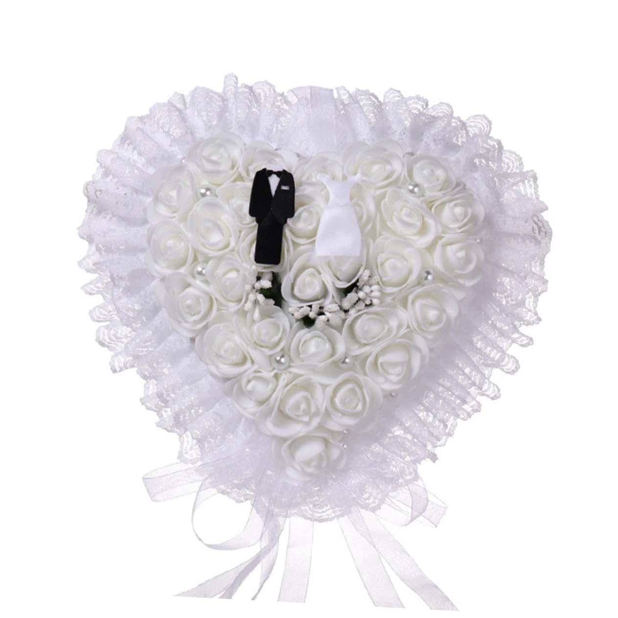 Alipis 2stücke Floral Ringkissen Mit Spitze Für Hochzeit Eleganter Ringträger Mit Romantischem Design Für Zeremonien Und Verlobungen Schützt Ihren Stilvoll