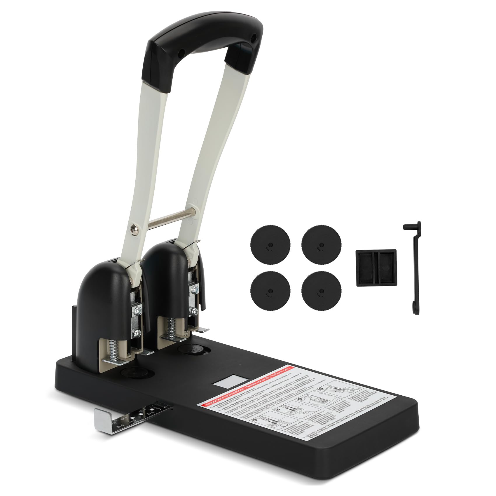 Robuster 2-Loch-Stanzer für Ordner mit ergonomischem Design, stanzt bis zu 150 Blatt Papier für Schulen, Druckgeschäfte und Unternehmen, arbeitssparender Griff