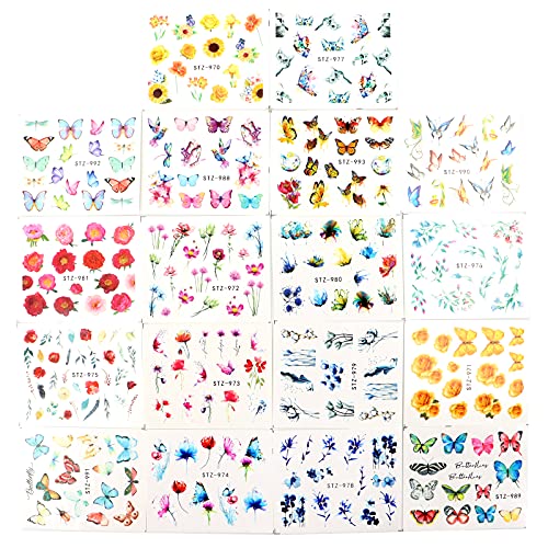 48 Fogli Adesivi Unghie, VEGCOO Misti 3D Fiori e