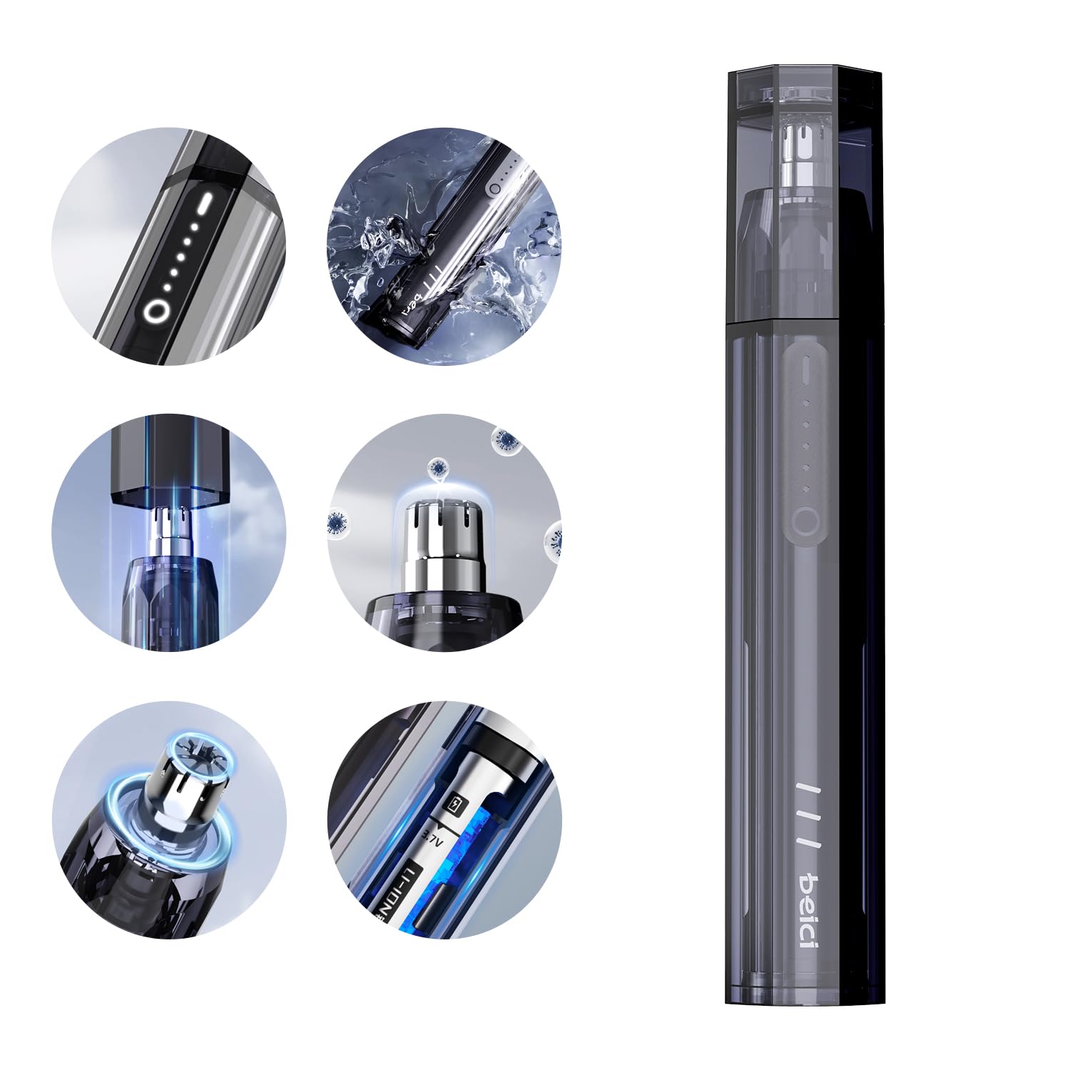 Nose Ear Trimmer Clipper R Angle Round Fast Charge Type-c Port Painless Hair Trimmer for Men Women Touch