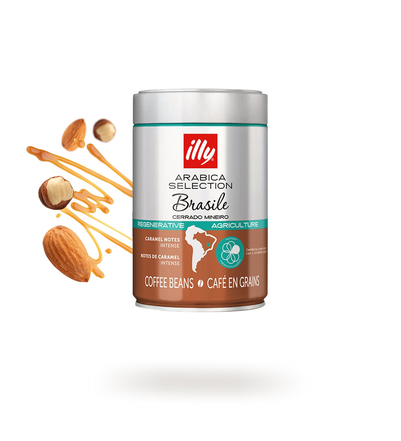 ILLY 6 Barattoli di Caffè in Grani da 250 Grammi Arabica Selection Brasile Cerrado Mineiro Certificato Regenagri