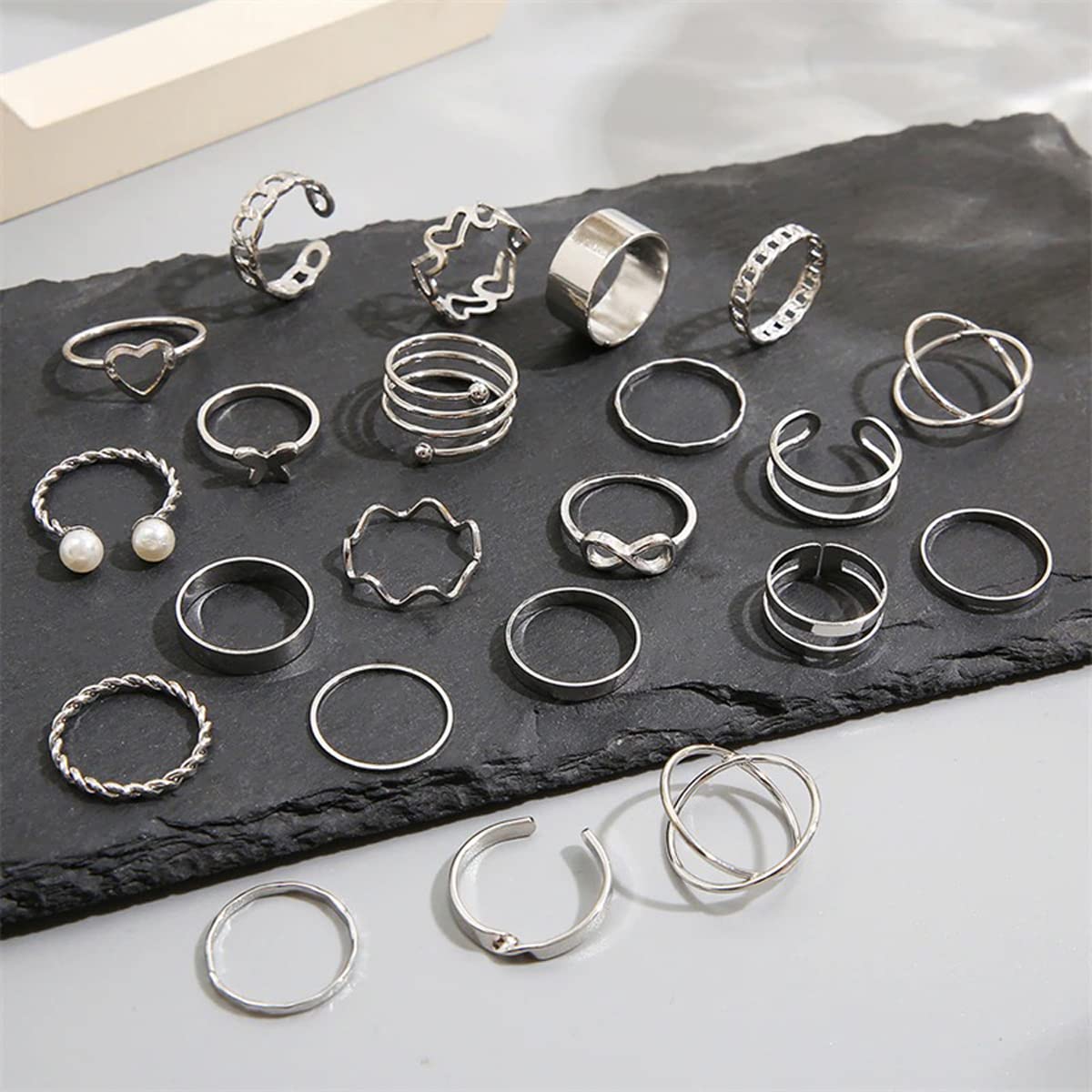 Contemporary Stackable Rings Set of 22