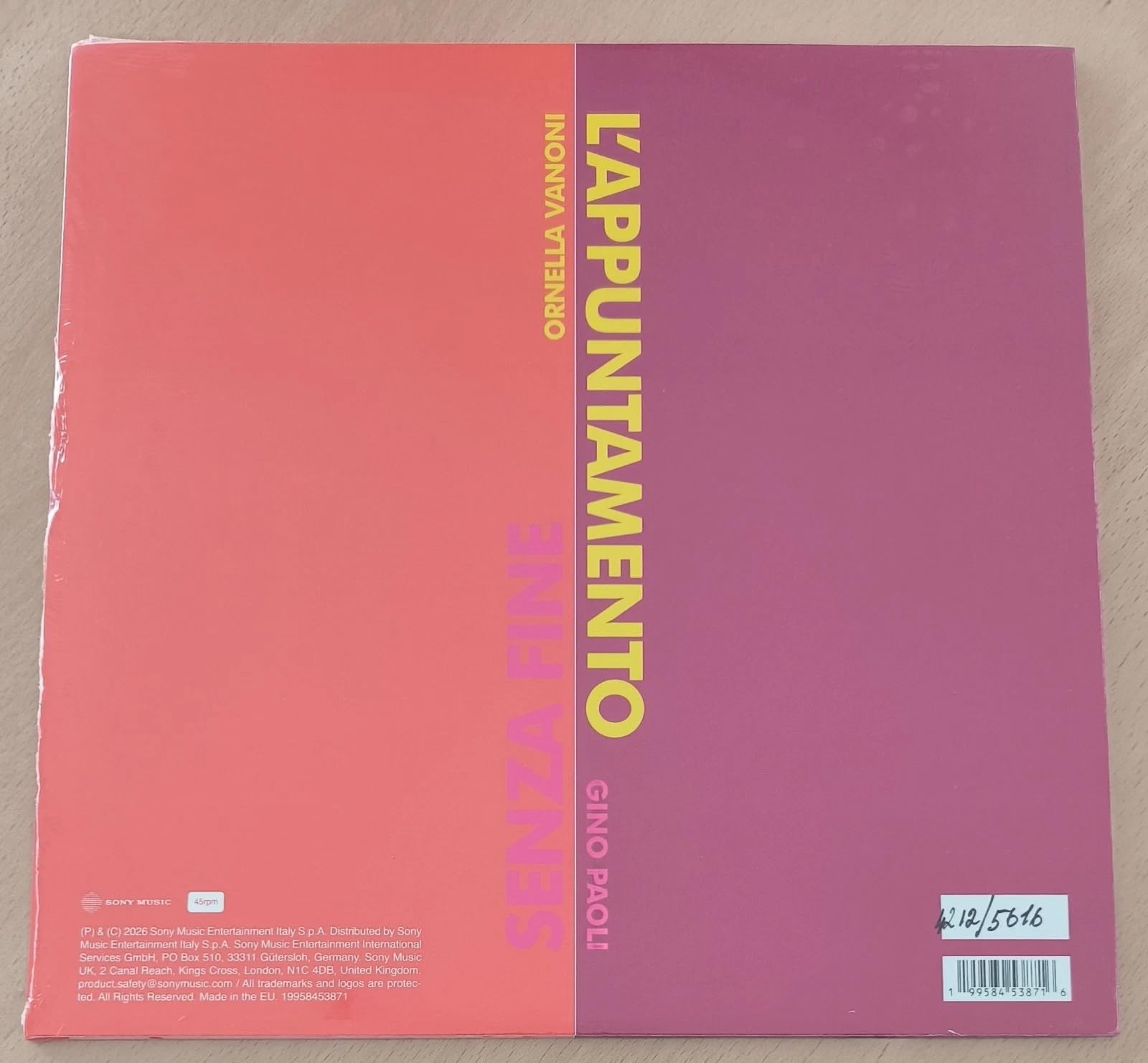 Ornella Vanoni e Gino Paoli - Per Sempre, Vinile Colorato Arancione, Edizione Limitata, 45 Giri, 7 Pollici