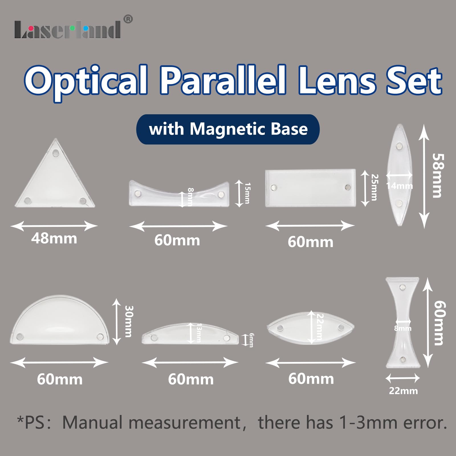Magnetic Physics Optical Experiment Kit Refraction Reflector Triangular Prism Convex Lens Concave Mirror Linear Light Source - Image 6