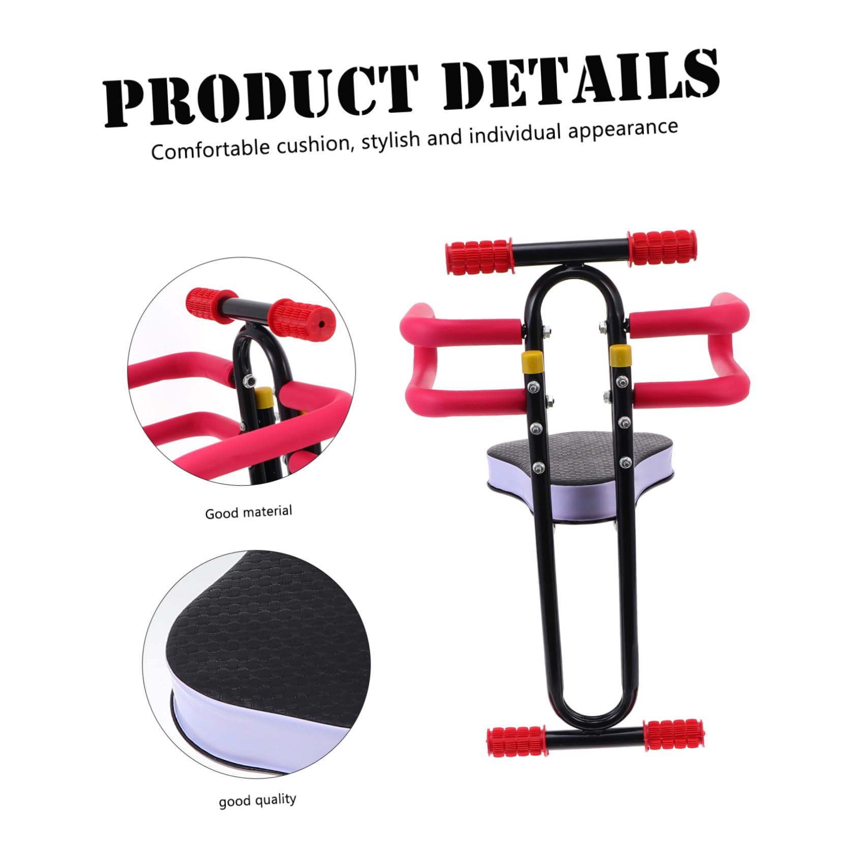 KOMBIUDA Sillín para Bicicleta Eléctrica Respaldo, Asiento Cómodo de Acero al Carbono y Espuma, Accesorio para Niños en Bicicleta