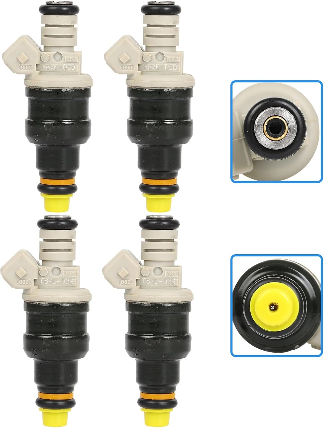 SCITOO Fuel Injectors Automotive Engine 1 Hole 4Pcs Replacement For Ford For Aerostar 1986-1997,For Ford For Bronco 1987-1992,For Ford For Bronco II 1986-1990,For Oldsmobile For Calais 1986
