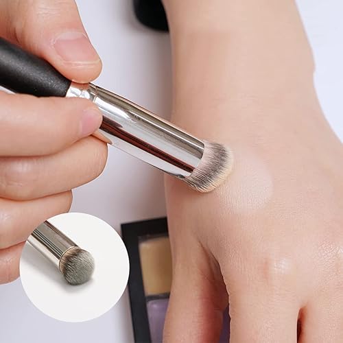 Miniatura 3 de Juego de brochas de maquillaje, soplos de polvo triangular para cara de polvo cosmético, cepillo corrector,Cepillo de cejas angulares de doble