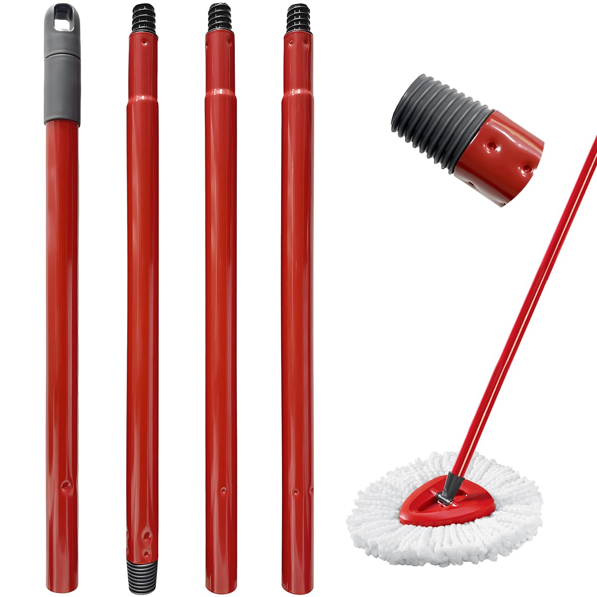 Compatible con palo fregona para Vileda Turbo y para Vileda Turbo Smart. Recambio fregona con pedal, 4 secciones, ajustable y compacto. Práctico y resistente, ideal para limpieza diaria.