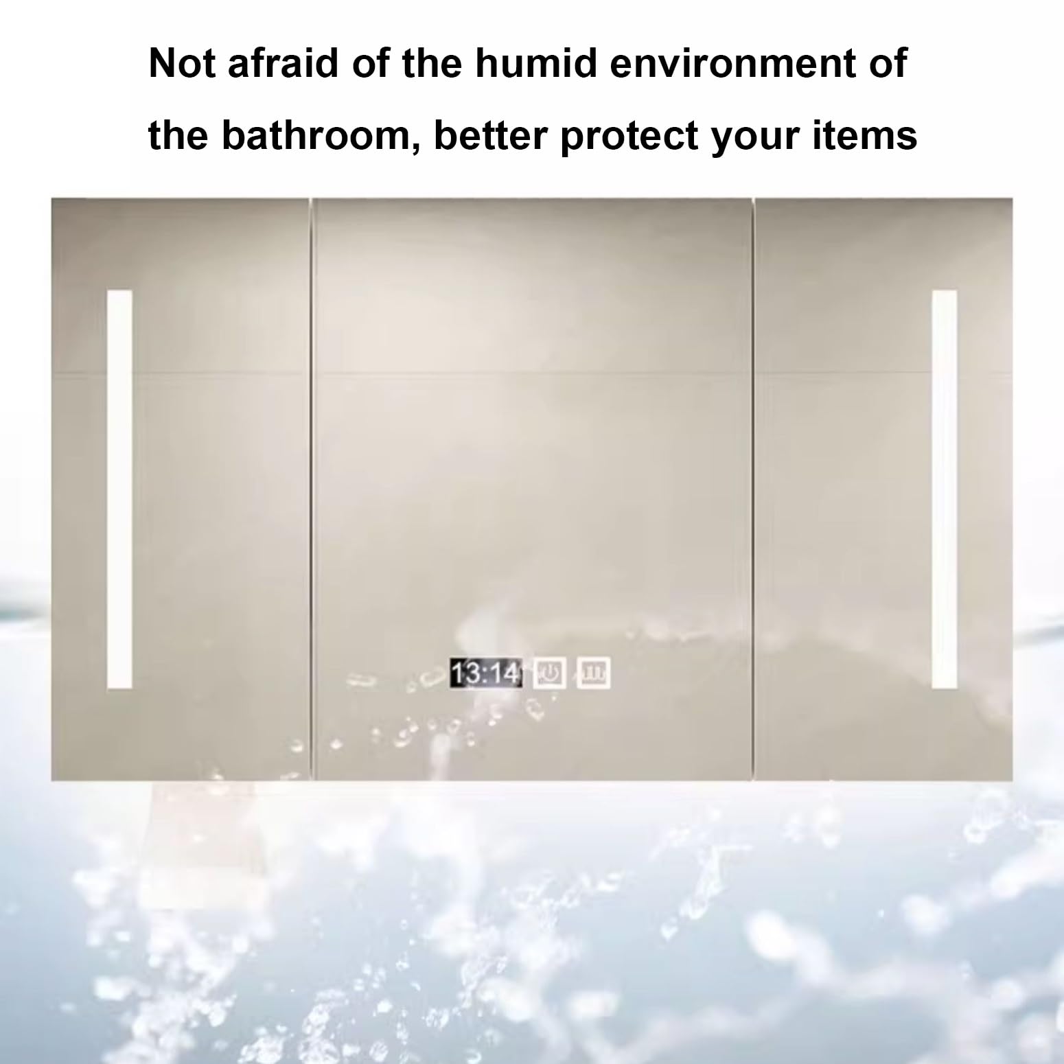Mobiletto per medicinali con Luce LED per Il Bagno, Contenitore sopra Il WC, Bianco Crema, Design Moderno, Perfetto per Lavanderia e Cucina.