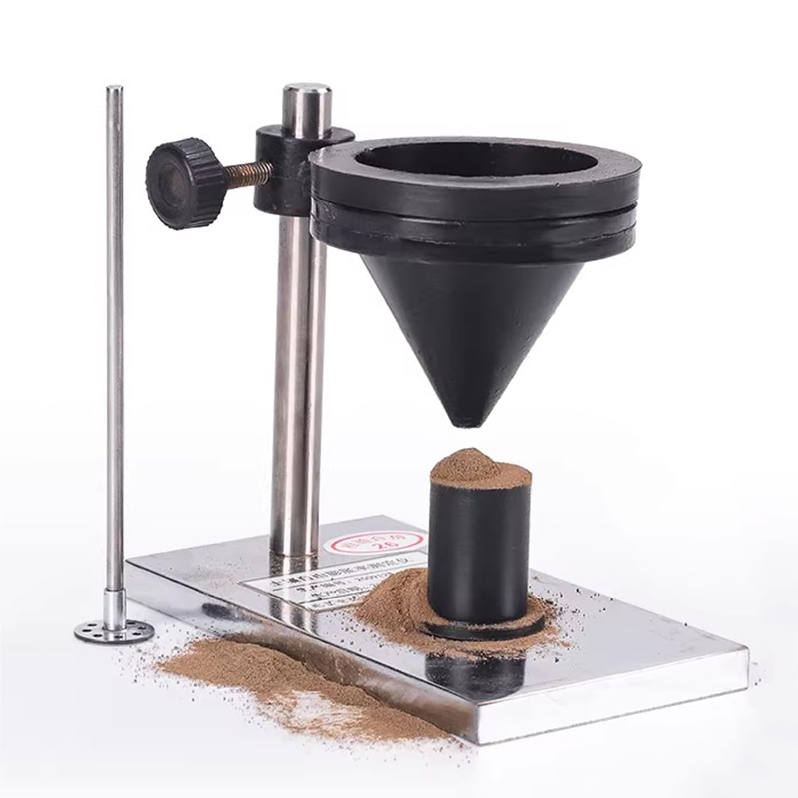 Probador de tasa de hinchazón del suelo con diseño desmontable, incluye taza medidora y agitador para análisis del contenido de humedad de laboratorio