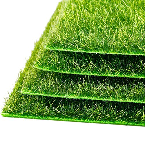 4 Packs Fake Grass for Crafts Artificial Garden Grass for Dollhouse 6 X