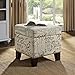 Dorel Living Blake Script Cube Storage Ottoman, Beige Pattern