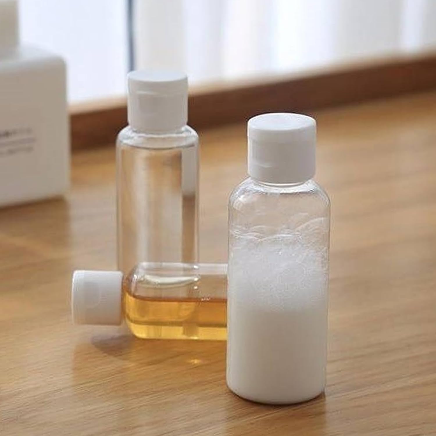 36pcs Reusable Plastic Cosmetic Bottles with Funnel 50ml Travel Size Pet and Pp Subpackage Lotion Bottles for Shampoo Conditioner and Liquid Containers