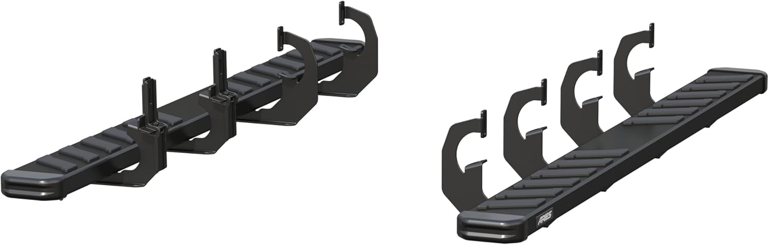 ARIES 2554009 NovaTrac 6" x 75" Black Steel Running Boards, Select Chevrolet Silverado, GMC Sierra