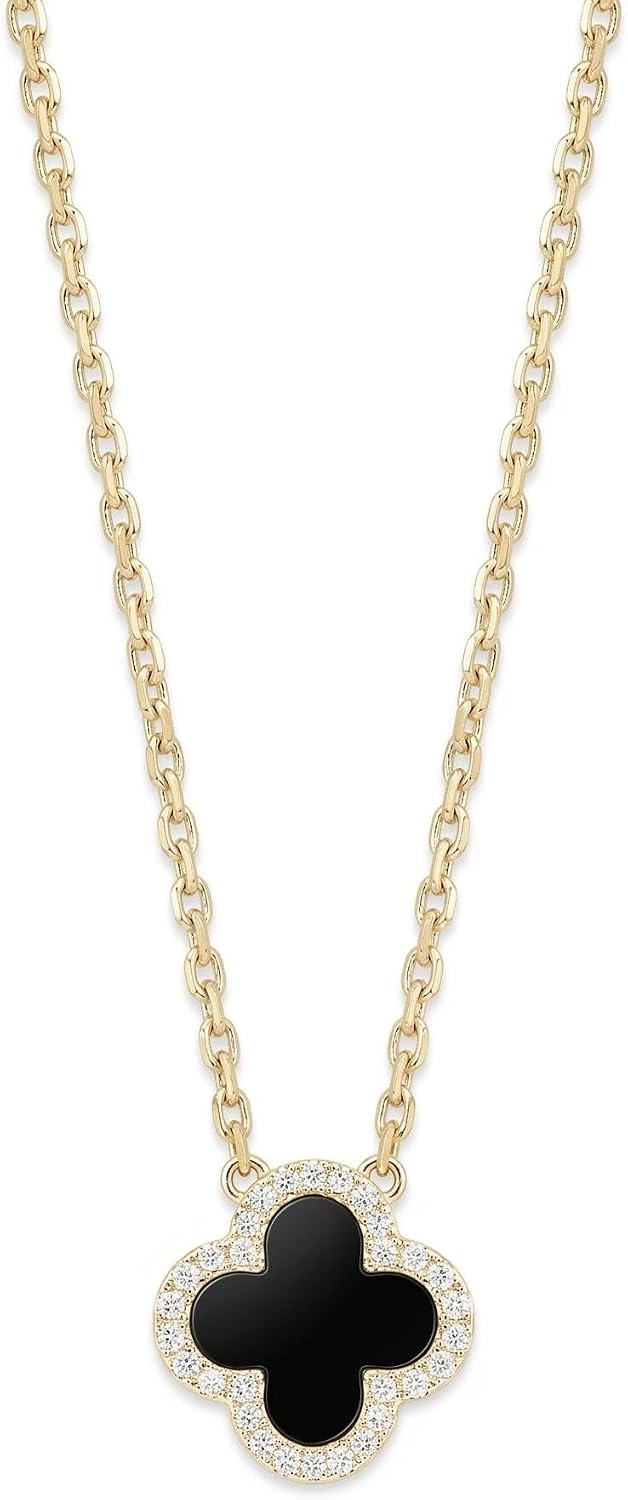 14K Gold Plated Four Leaf Clover Pendant Necklace for Women