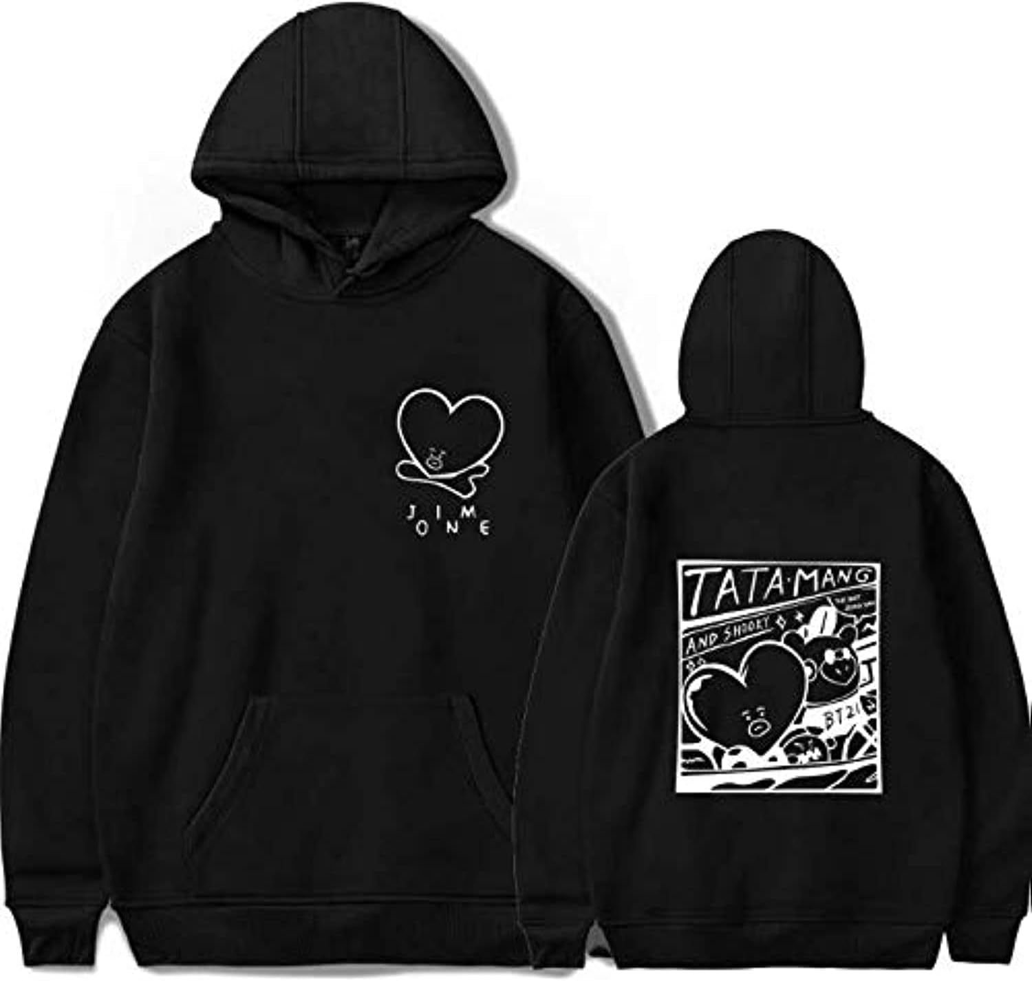 BTS Fashion JIMONE hoodie round neck with hat winter wear black-XXL