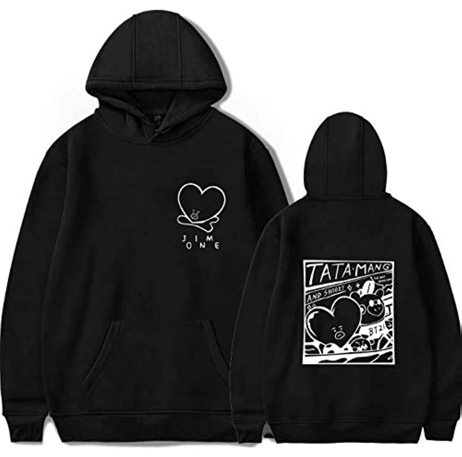 BTS Fashion JIMONE hoodie round neck with hat winter wear black-XXL