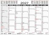 Tafelkalender A4 2027: 14 Monate auf Vorder- und Rückseite I Ferientermine und Feiertage ...
