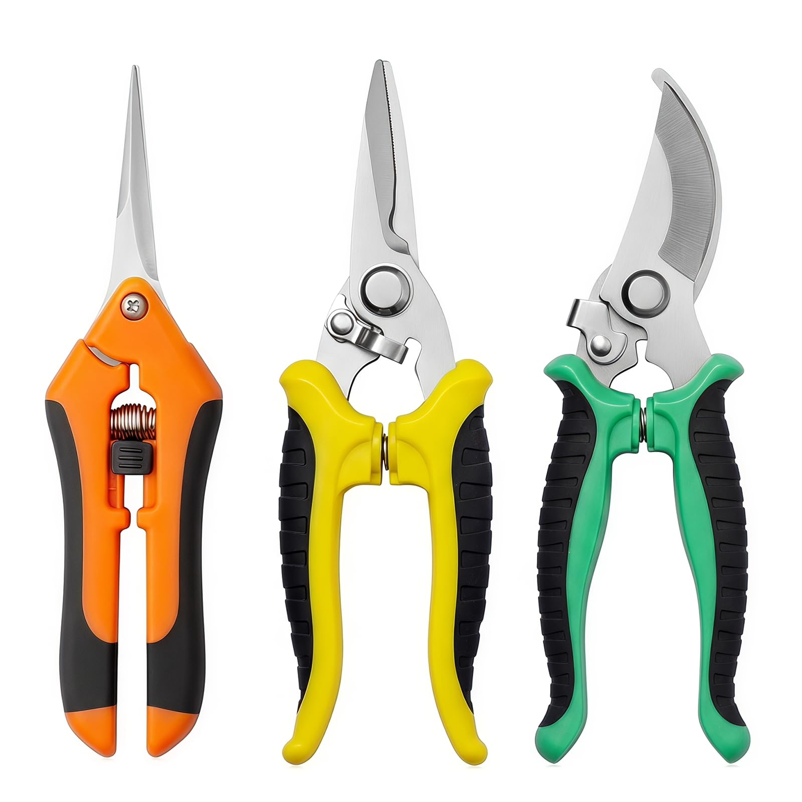 Secateurs & Pruning Scissors 3 Pack Gardening Shears Plant Flower Scissors